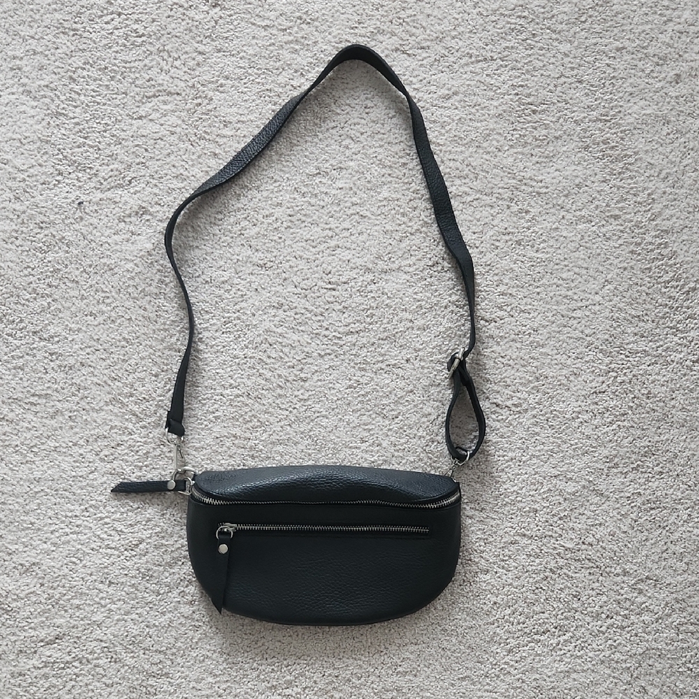 Black Leather Crossbody Bag